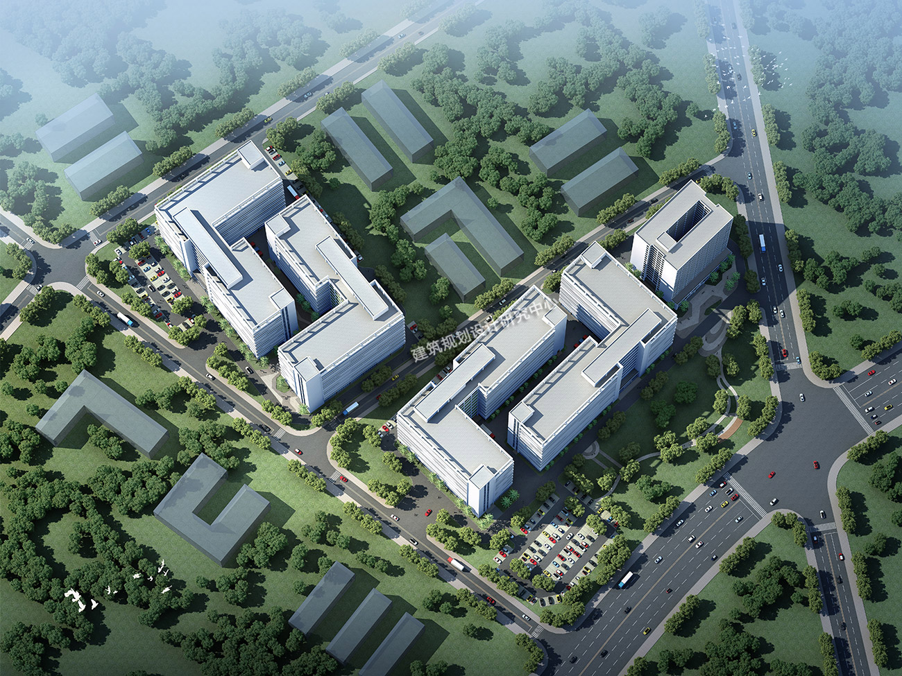工业园规划设计鸟瞰图 工业园规划设计鸟瞰图